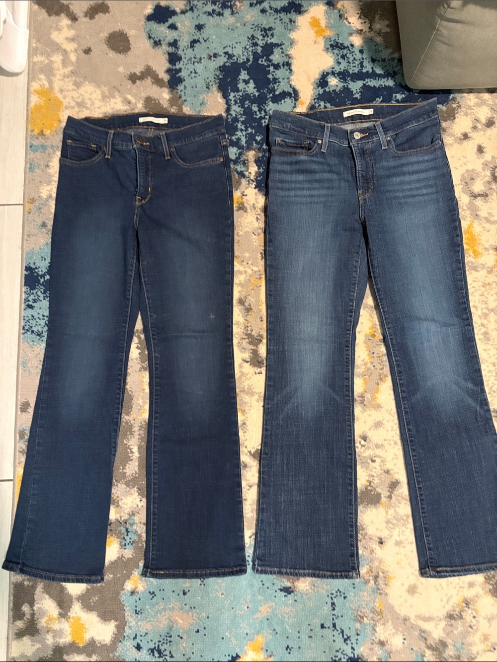 Signature by Levi Strauss Women’s Dark Blue & Medium Blue Flare Jeans